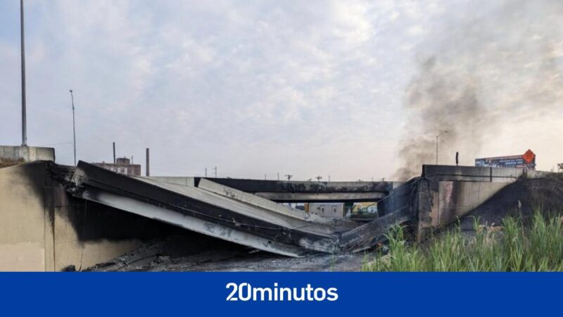 Truck fire causes collapse of elevated highway in the U.S.